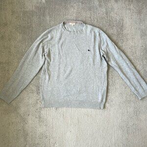 VGC Mens Burberry Light Grey Crew Neck Sweater Size Large